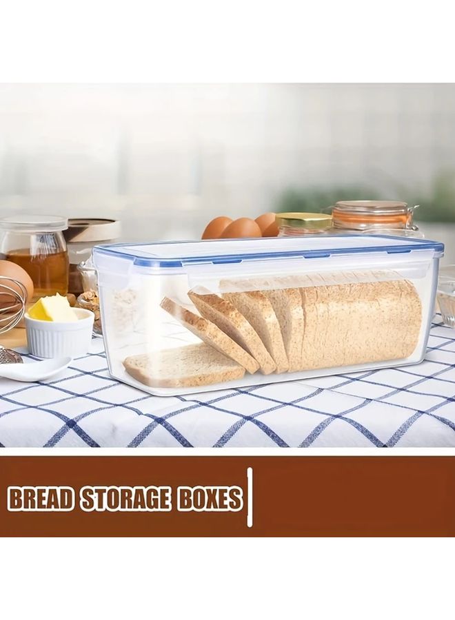 2 Pcs Large Airtight Food Storage Containers Reusable Flip Top Bread Kitchen Organizer Box - Image 2